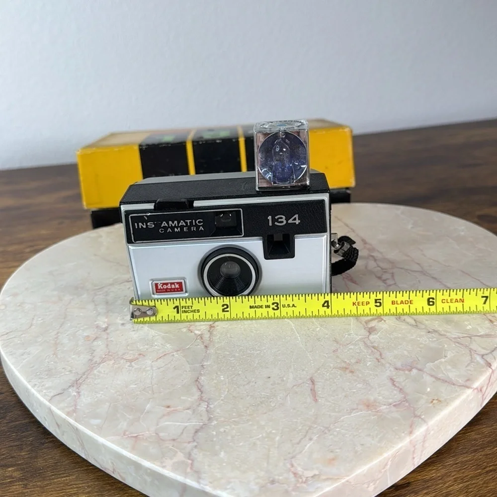 Vintage Real Kodak Instamatic 134 Camera - Black and Silver / Also Bag Charm